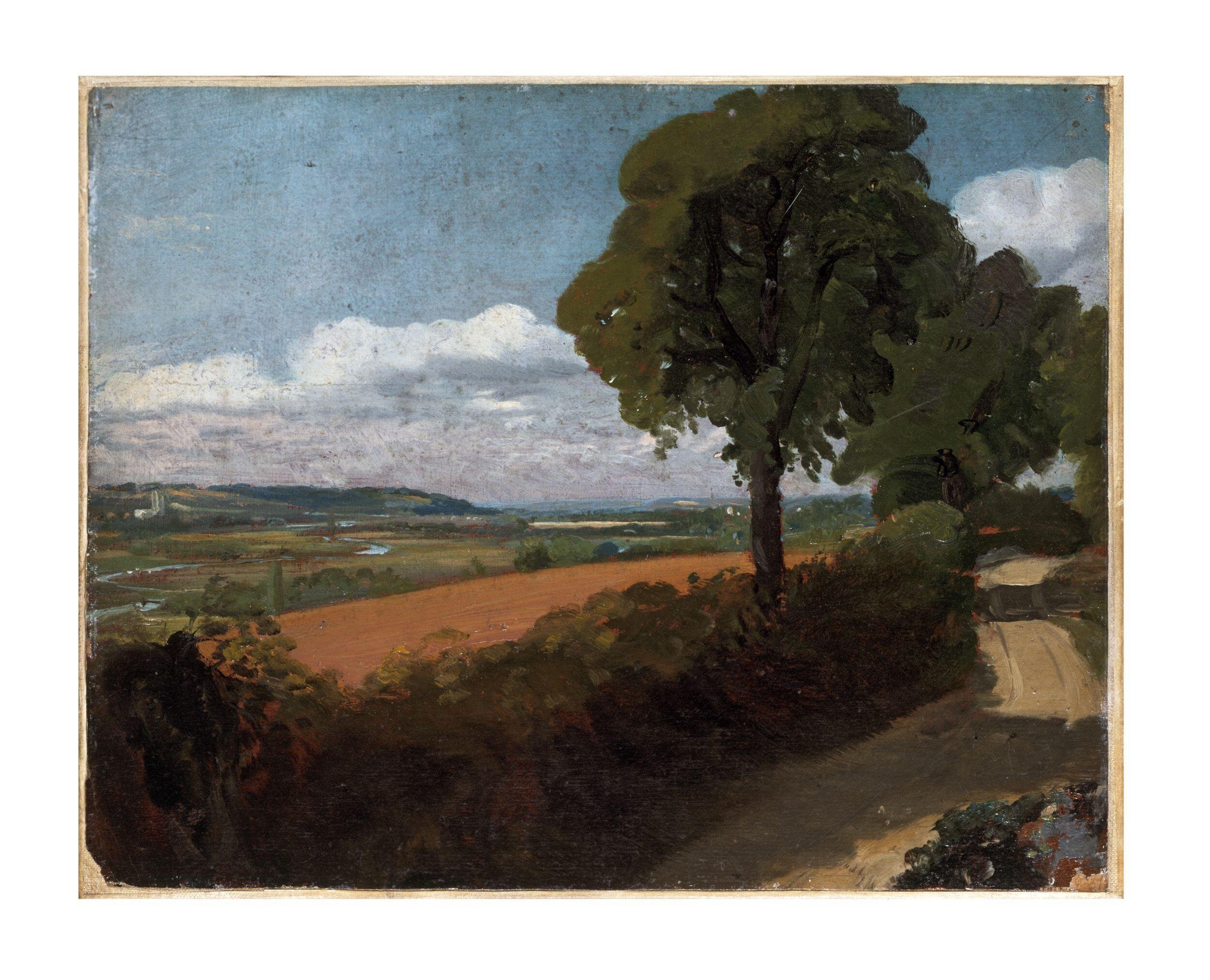 38 view of Dedham from the lane leading from EB Church to Flatford<br>