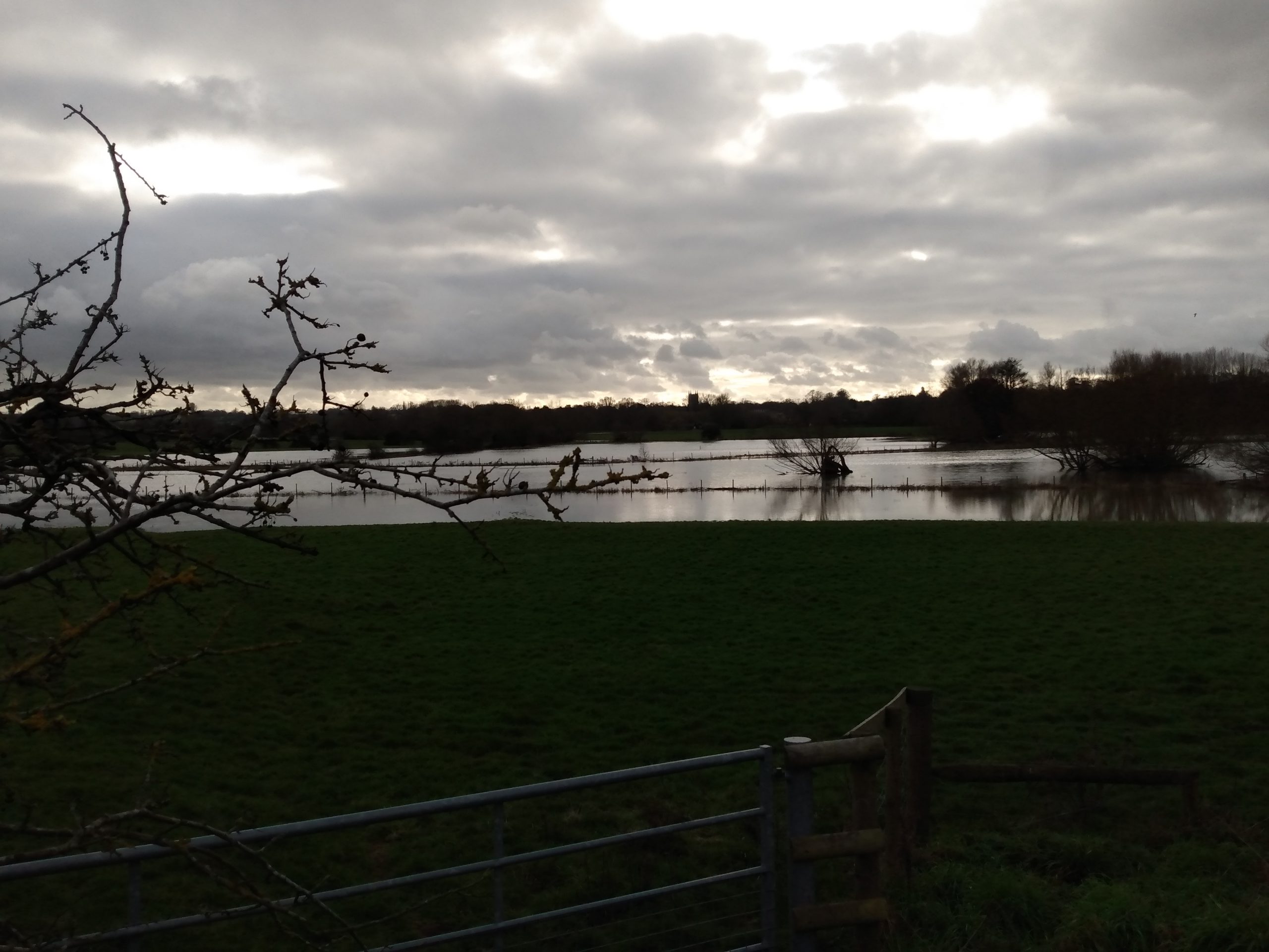 View of Dedham with Stour in flood<br>